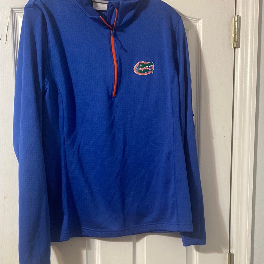 Columbia Long Sleeved Quarter Zip Pullover with Florida Gator Logo